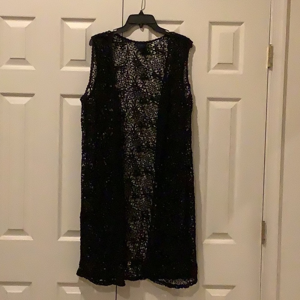 Rue 21 black lace cardigan vest